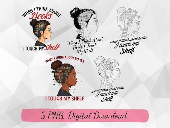 Book Lover Reading Humor Quote PNG Library Nerd Wall Art digital download