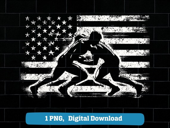 Wrestling American flag png, USA flag wrestling png
