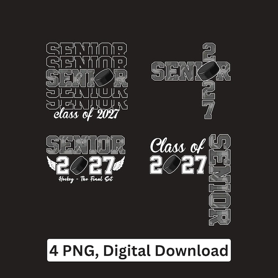Senior Hockey Class of 2027 PNG Graduation Athlete Sublimation Cricut Printable Digital Download