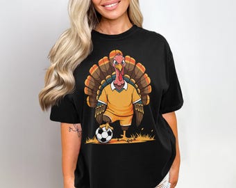 Turkey Soccer Player Thanksgiving Shirt, Kids, Men, Women