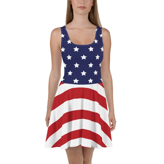 4th of July dress for women / Skater Dress for women / fourth of July dresses for women / us flag patriotic dress for women