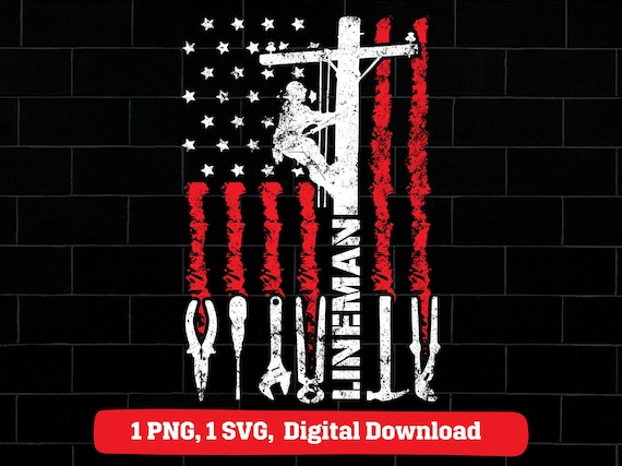 Lineman American flag png svg power electric lineman USA flag png svg