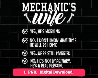 Citation drôle de femme mécanicienne PNG, conjoint réparateur automobile (téléchargement numérique)