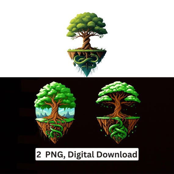 Tree Snake PNG Fantasy Nature Sublimation Cricut Printable Digital Download