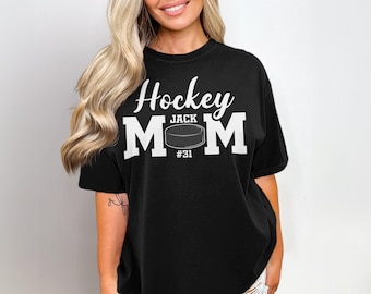 Personalized Hockey Mom Shirt: Custom Name & Number