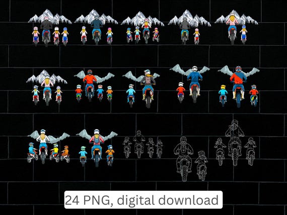 Dirt Bike Family PNG Bundle, Motocross Mom Dad Clipart (Digital Download)