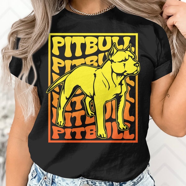 Pitbull gifts, Pitbull shirt, groovy Pitbull mom shirt, Pitbull tank top, Pitbull retro groovy tshirts, Pitbull mom gift personalized