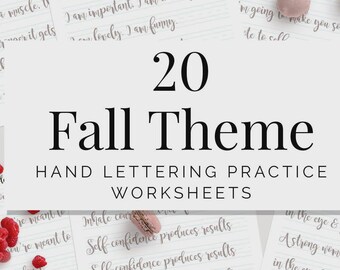 "Herbst"" Handlettering Übungsblätter, moderne Kalligraphie (PDF)"