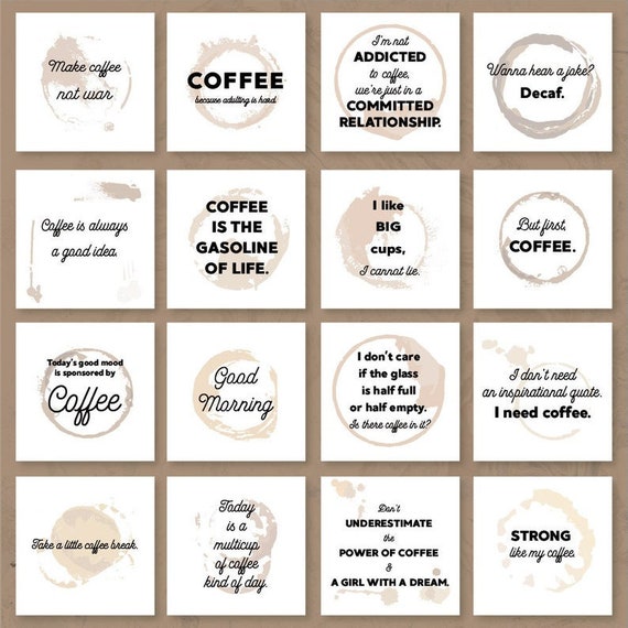 Coffee Quotes For Instagram 52 Coffee Quotes For Instagram Coffee Quotes For Social | Etsy