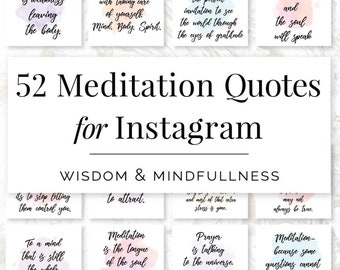 52 Meditationszitate, Social-Media-Inhalte (PNG JPG)