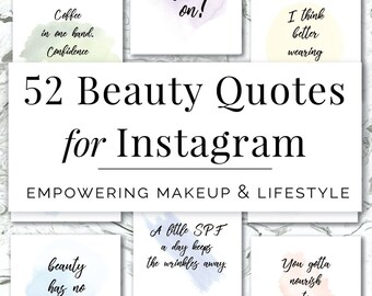 52 Beauty Zitate für Instagram, Makeup Blogger (PNG JPG)