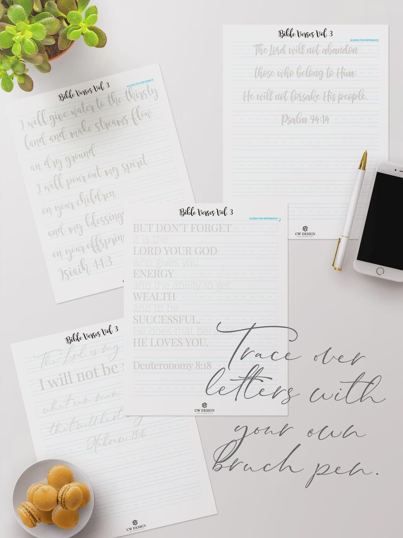 Scripture Hand Lettering Instruction Bible Verse Hand Lettering Practice Sheets (digital Download) - Etsy
