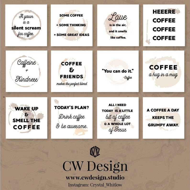 52 Coffee Quotes for Instagram, Coffee Quotes for Social Media, Coffee