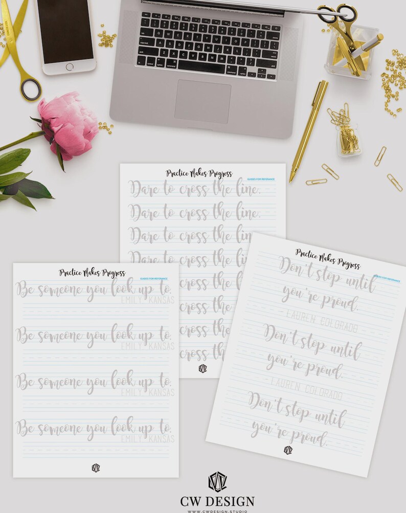 Inspiring Quotes Hand Lettering Practice Sheets (digital Download) - Etsy