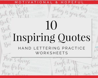 Inspirierende Zitate Handlettering Übungsblätter (Digitaler Download)