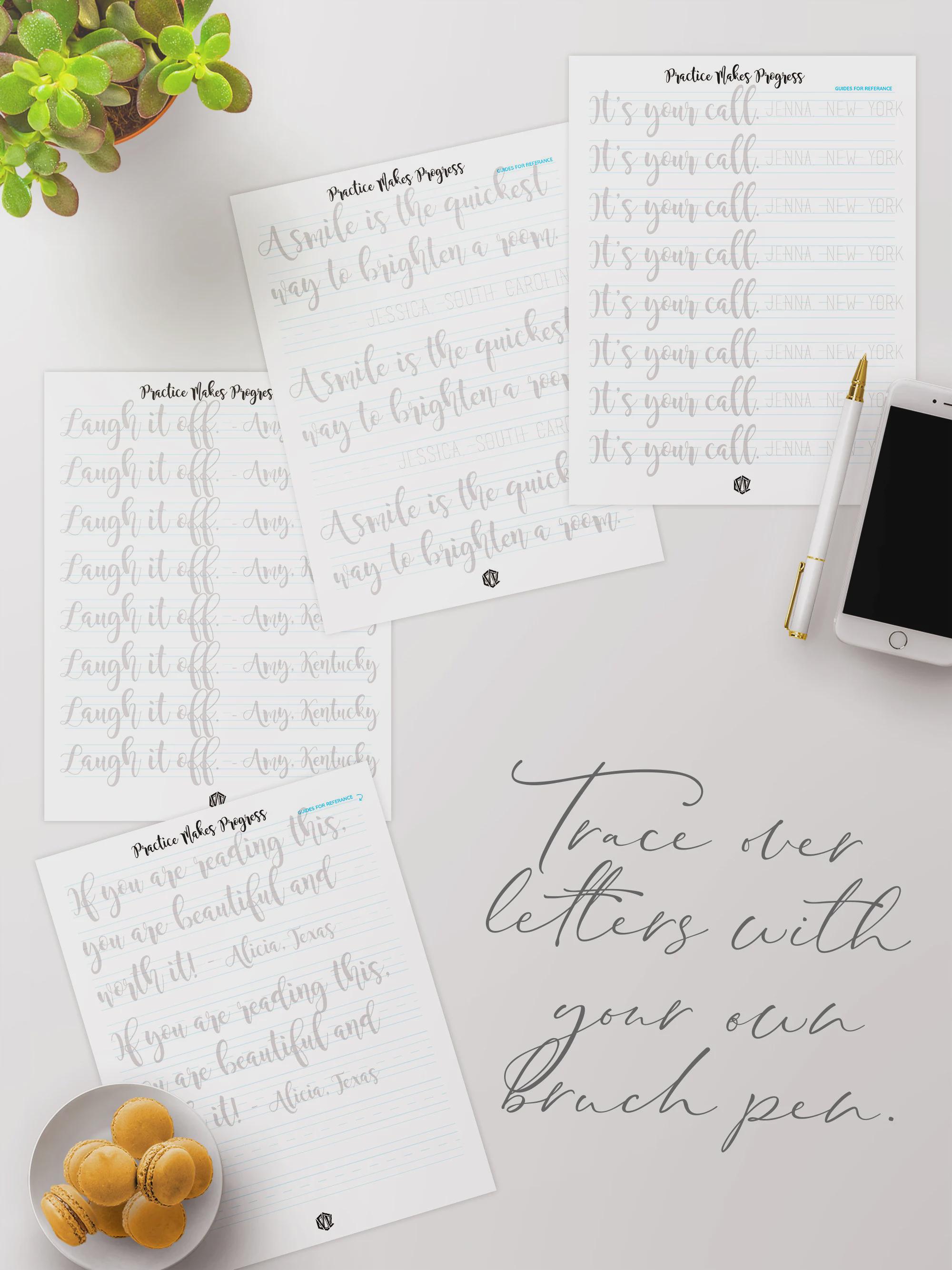Inspiring Quotes Hand Lettering Practice Sheets (digital Download) - Etsy