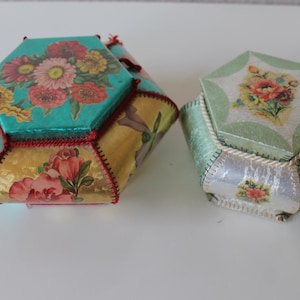 2 Pappschachteln, Geschenkkartons, Aufbewahrung, vintage, 70-er-Jahre, Schmuckkästchen