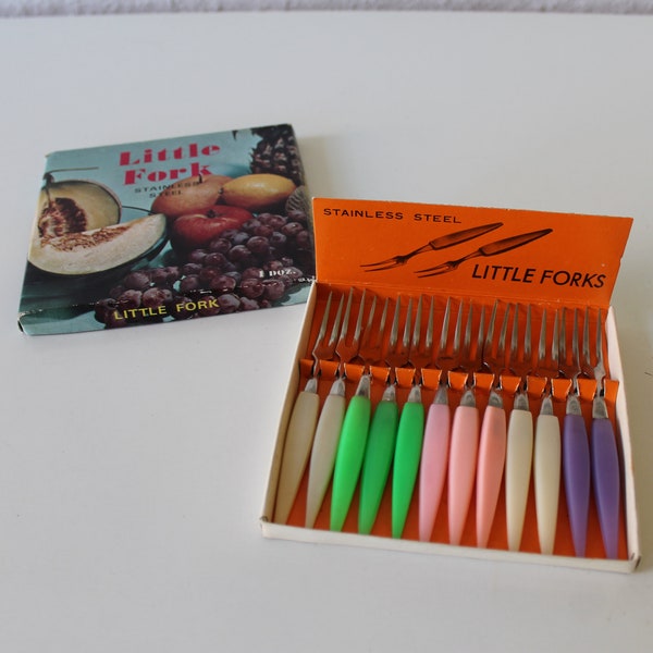 Partygabeln, Sandwichgabeln, little Fork, vintage, 50-er-Jahre, originalverpackt