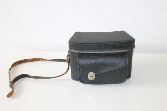 Camera bag, black, vintage, 60s, crossbody bag - image 1