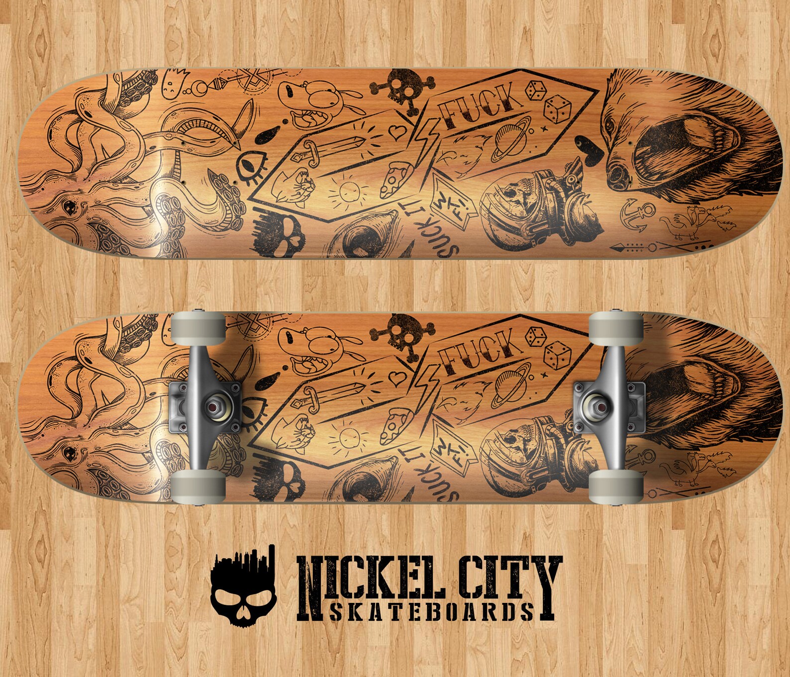 Doodle Skateboard Deck Skateboard Skateboard art Cutom Etsy