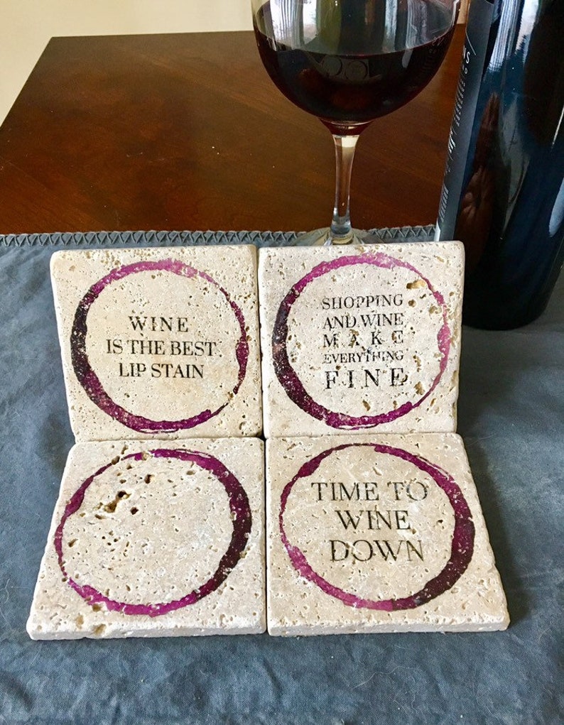 Housewarming Gifts Drink Coasters Birthday Gifts Wine Coaster Etsy