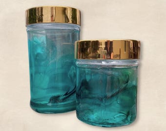 Glass and Resin Toothbrush Holder, Makeup Brush or Desk Organizer