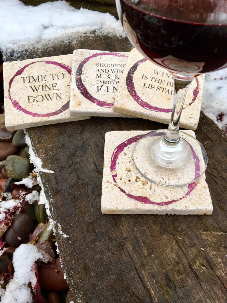 Housewarming Gifts Drink Coasters Birthday Gifts Wine Coaster Etsy