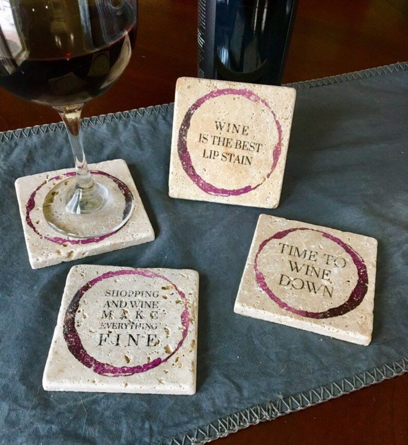 Housewarming Gifts Drink Coasters Birthday Gifts Wine Coaster Etsy