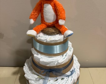 Diaper Cake- Baby Shower Gift- Baby Diapers