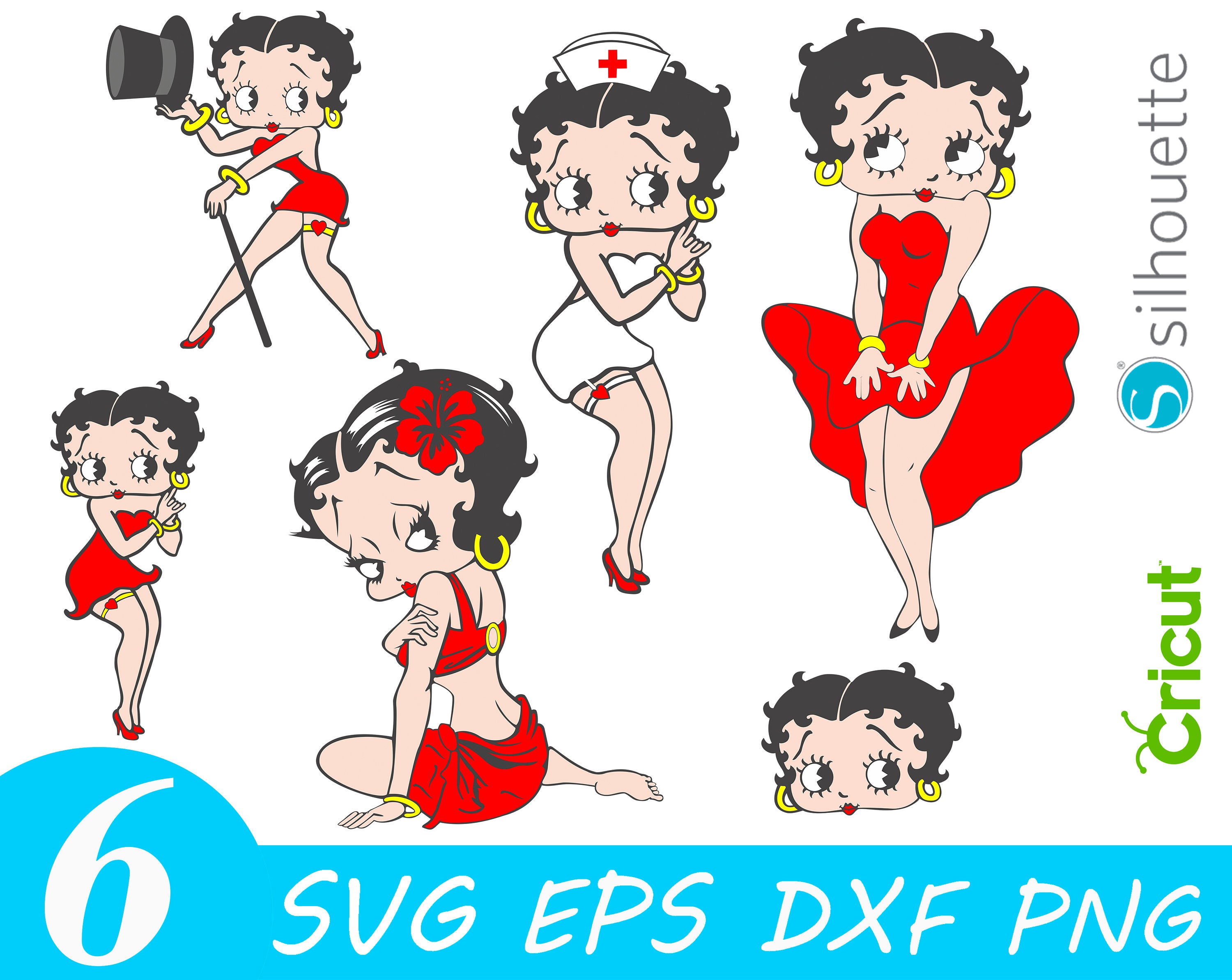 Download Best Layered Betty Boop SVG Files Clipart Betty Boop SVG for | Etsy