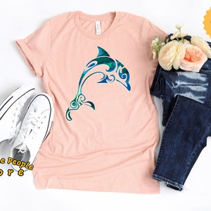 Dolphin T-shirt Gift for Teen Girls & Women, Dolphin Lover, Tribal Dolphins, Moms Daughters Dolphin, Dolphin Clothing Birthday, Dolphin Gift