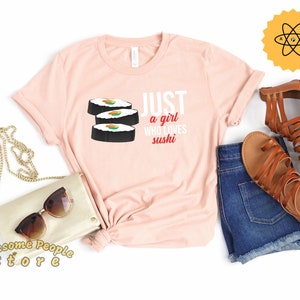 Sushi Shirt, nur ein Mädchen, das Sushi Shirt liebt, Hoodie, Sushi Shirt, Sushi-Geschenk, Sushi-Liebhaber-Shirt, lustige Sushi-t-Shirt, Geschenk für Sushi-Liebhaber