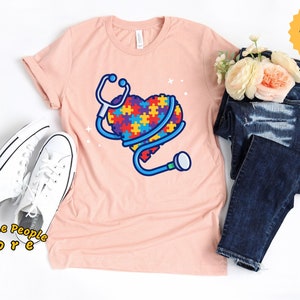 Autism Awareness, Autism Dad, Autism Mom, Stethoscope Shirt, Autism Shirt, Autism Son Shirt, Autism Support, Hoodies, Tank Top