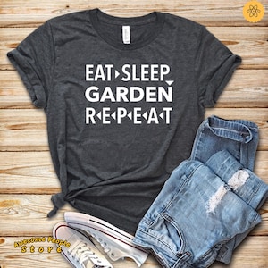 Garden Shirt, Eat Sleep Garden Repeat, Shirt, Tank Top,Hoodie, Gardening Shirt, Gardener Shirt, Gardener Shirt, Gardening Gift, Vegan Shirt