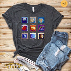 Chemise du système solaire / Cadeau spatial / Chemise de l’espace extra-atmosphérique / Chemise des planètes / Chemise des étoiles de l’espace des astronautes / Cadeau d’amour de l’espace / Planète Terre Galaxy