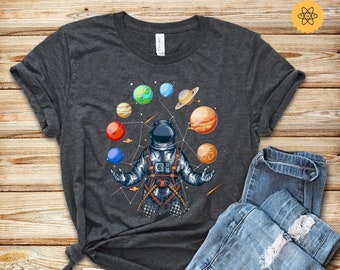 Astronaut Solar System T shirt / Astronomy Cosmonaut Cosmos Space Earth T shirt / Geek Nerd Shirt / Planets Sun Astronaut Shirt