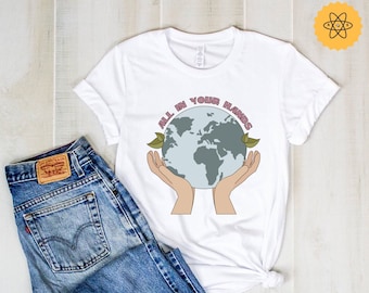 Planet Earth Shirt, Ocean Shirt, Earth Day, Earth Shirt, Globe Hand Shirt, Continents Shirt, Save The Ocean, Save The Planet Gift, Earth