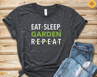 Gardener T-Shirt Eat Sleep Repeat Gift Idea Present Mens Gardening Allotment 