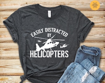 Helicopter Shirt, Helicopter Pilot Shirt, Łatwo rozpraszany przez helikoptery, Aviation Tee, Miłośnik helikopterów, Helicopter, Bluzy, Bluzy z kapturem