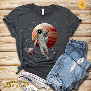 Astronaut Greeting Peace T shirt / Astronomy Cosmonaut Cosmos Space Earth T shirt / Geek Nerd Shirt / Lovely To the Moon and Back T shirt