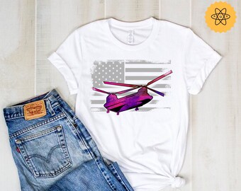 Chinook American Flag, Pilot Shirt, Aircraft Mechanic, Pilot Gift, CH-47 Shirt, Pilot, Airplane, Pilot Copilot, CH-47 Shirt, Chinook USA