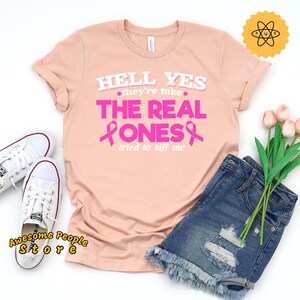 Camisa contra el cáncer de mama, conciencia sobre el cáncer de mama, infierno sí, son falsos Los verdaderos intentaron matarme Cinta rosa, Guerrero del cáncer, Sudaderas con capucha