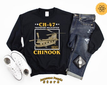 Camisa de avión Chinook, Camisa de piloto, Mecánico de aeronaves, Regalo de piloto, Camisa CH-47, Piloto, Avión, Copiloto de piloto, Camisa CH-47, Chinook USA