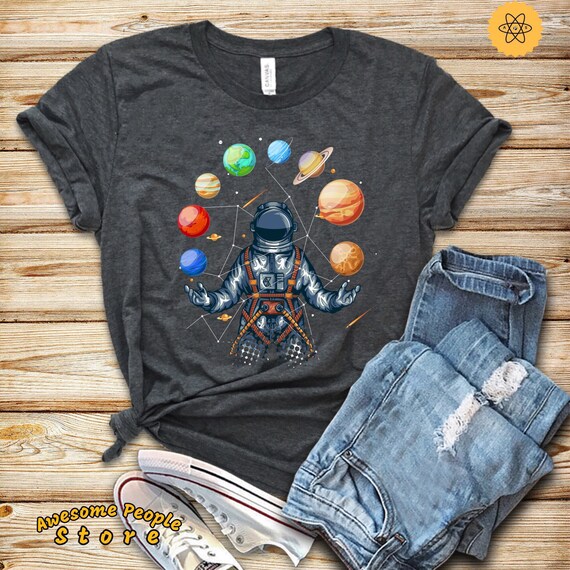Astronaut Solar System T shirt / Astronomy Cosmonaut Cosmos Space Earth T shirt / Geek Nerd Shirt / Planets Sun Astronaut Shirt