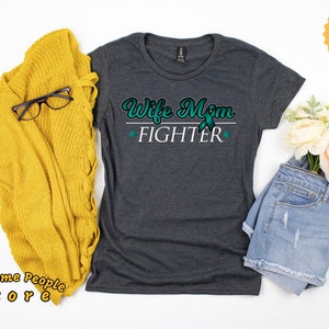 Ovarian Cancer Awareness Shirt, eierstokkanker vrouw moeder fighter shirt, eierstokkanker overlevende gift, teal lint, tank top, hoodie