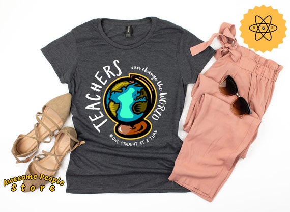 Teacher Globe Graphic Tee / Teachers Change The World T Shirt / Teach Love Inspire T-Shirt / Teacher Appreciation T Shirt / Teacher Gift