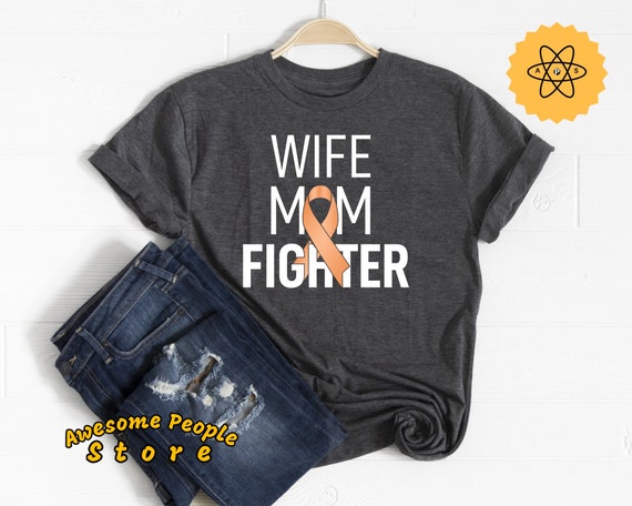 Uterine Cancer Wife Mom Fighter / Uterine Cancer Awareness Shirt / Endometrial Cancer Gift / Peach Ribbon Shirt / Wife Mom Fighter / Unisex