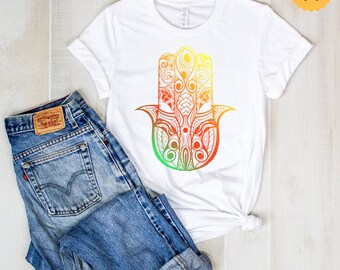 Hand der Fatima Shirt, Hamsa, Hamsa Shirt, Hamsa Geschenk, jüdische Hamsa Shirt, Hamsa Hand Shirt, Hand der Fatima Geschenk, spirituelles Shirt, Drittes Auge