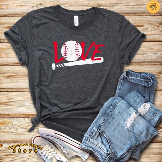 Love Baseball Design T-Shirt / Baseball T-Shirts / Women's Baseball Shirts / Ballgame Shirts / Baseball Mom Shirt