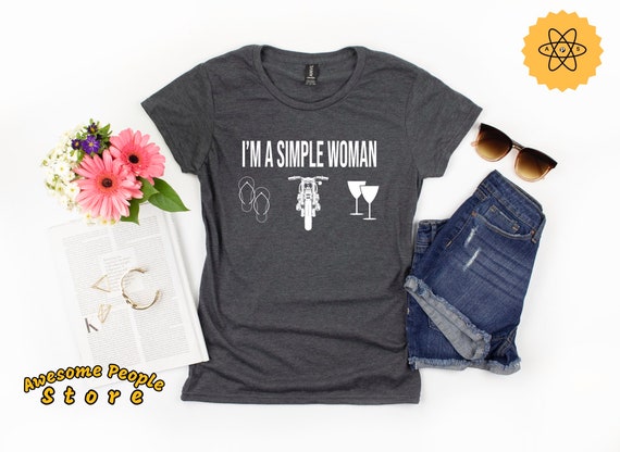I’m A Simple Woman Shirt, Love Wine Flip Flop, Wine and Bike, Biker Girl Shirt, Biker Gifts for Her, Women Bike Shirt, Bike Shirt Gift, Mom